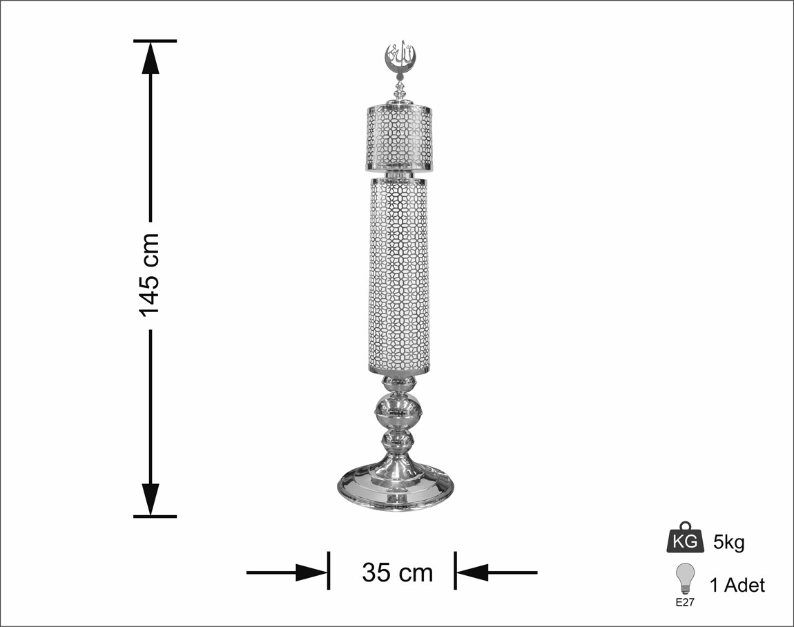 With Verses Selam Moon Floor Lamp