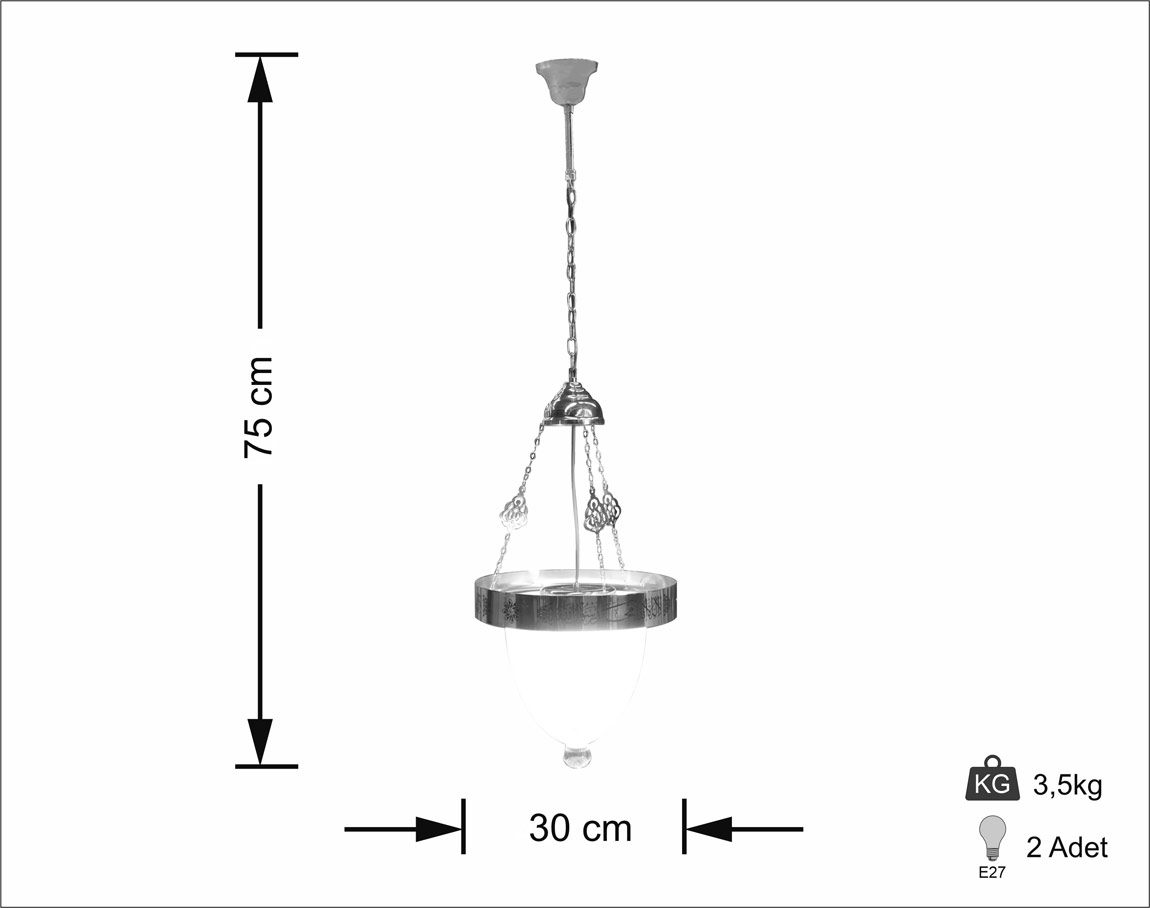 With Verses Selam Seljuk Ferforje 30 cm